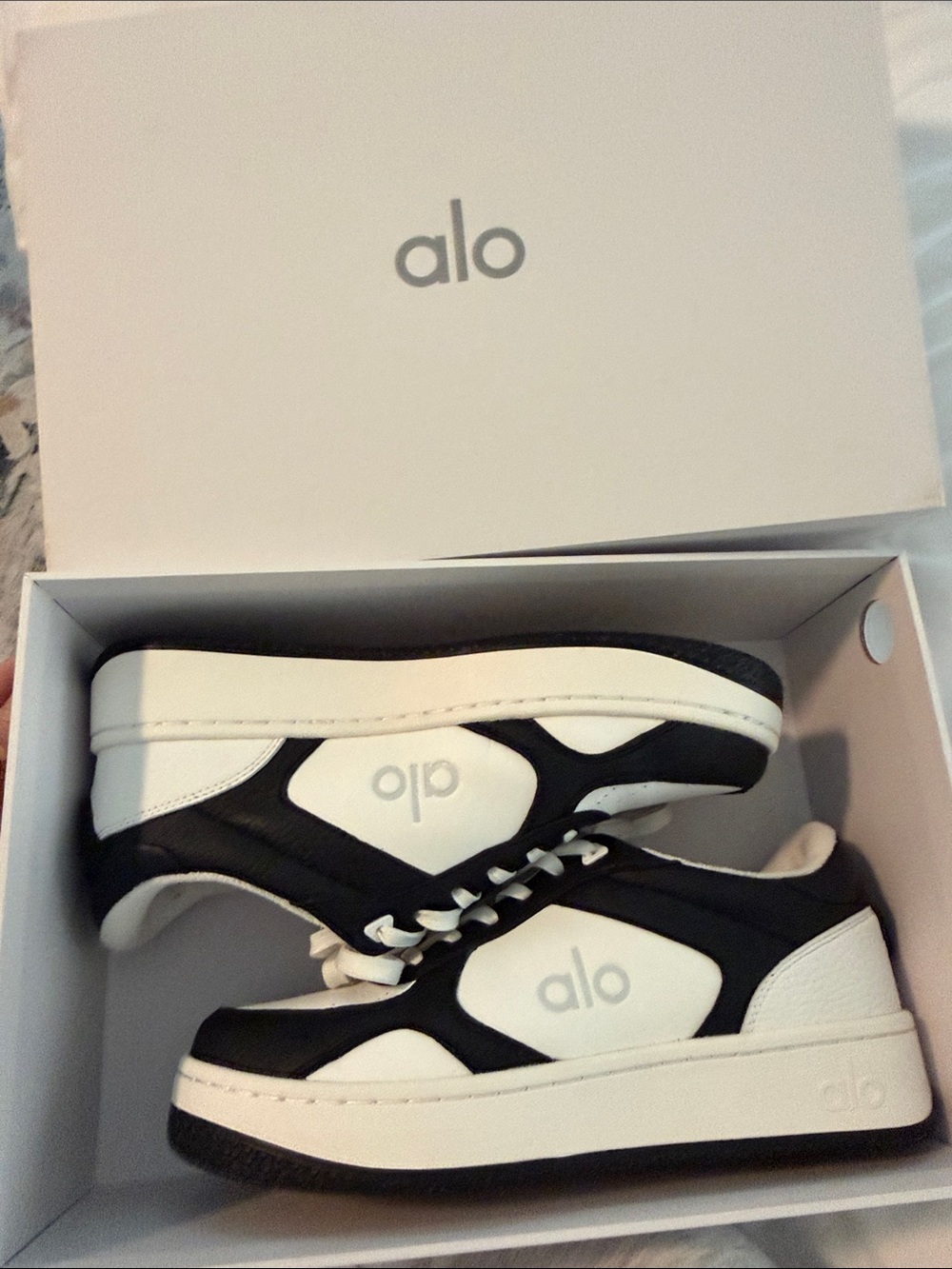 ALO Yoga Black and White Low-Top Sneakers